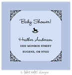 Take Note Designs - Address Labels (Blue Rocking Horse - Baby Shower)