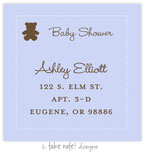 Take Note Designs - Address Labels (Brown Teddybear on Blue - Baby Shower)