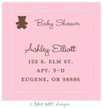 Take Note Designs - Address Labels (Brown Teddybear on Pink - Baby Shower)