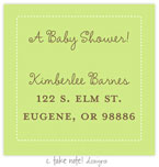 Take Note Designs - Address Labels (Green White Stitch Frame - Baby Shower)