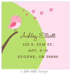 Take Note Designs - Address Labels (Pink Cheeping Bird - Baby Shower)