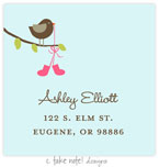 Take Note Designs - Address Labels (Birdie with Pink Booties - Baby Shower)