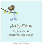 Take Note Designs - Address Labels (Birdie with Blue Booties - Baby Shower)