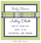 Take Note Designs - Address Labels (Plaid Purple Wrap - Baby Shower)