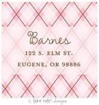Take Note Designs - Address Labels (Pink Argyle - Baby Shower)