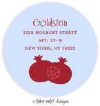 Take Note Designs - Address Labels (Double Pomegranate on Blue - Jewish New Year)