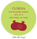 Take Note Designs - Address Labels (Double Pomegranate on Green - Jewish New Year)