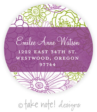 Take Note Designs - Address Labels (Spring Floral Purple Wrap - Graduation) Take Note Designs - Address Labels (Spring Floral Purple Wrap - Graduation)
