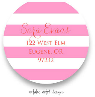 Take Note Designs - Address Labels (Pink Happy Stripes) Take Note Designs - Address Labels (Pink Happy Stripes)
