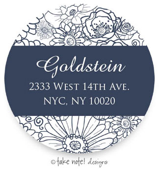 Take Note Designs - Address Labels (Blue Floral Mums) Take Note Designs - Address Labels (Blue Floral Mums)