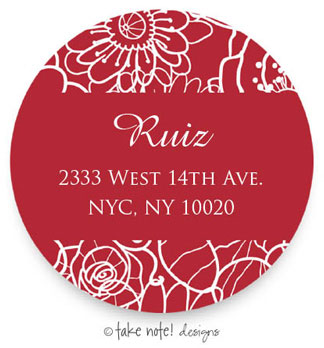 Take Note Designs - Address Labels (Red Floral Mums) Take Note Designs - Address Labels (Red Floral Mums)