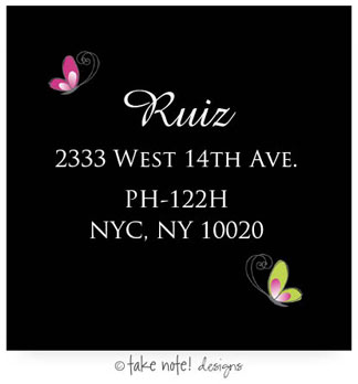 Take Note Designs - Address Labels (Modern Butterfly) Take Note Designs - Address Labels (Modern Butterfly)