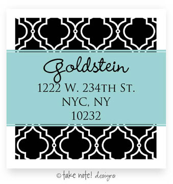 Take Note Designs - Address Labels (Black Fancy Chairback) Take Note Designs - Address Labels (Black Fancy Chairback)