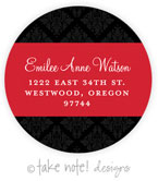 Take Note Designs - Address Labels (Elegant Damask Wrap Custom - Graduation)