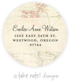 Take Note Designs - Address Labels (Vintage World Map - Graduation)