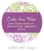 Take Note Designs - Address Labels (Spring Floral Purple Wrap - Graduation)