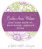 Take Note Designs - Address Labels (Spring Floral Purple Wrap - Graduation)