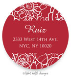 Take Note Designs - Address Labels (Red Floral Mums)