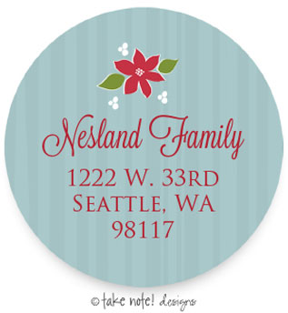 Take Note Designs - Address Labels (Poinsettia Elegance - Holiday)