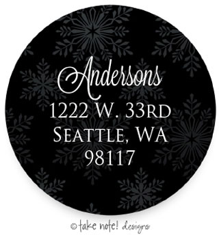 Take Note Designs - Address Labels (Snowflake Pattern Damask Simple - Holiday)