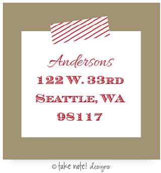 Take Note Designs - Address Labels (Red Tape Craft - Holiday)