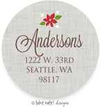 Take Note Designs - Address Labels (Linen Poinsettia - Holiday)