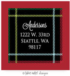 Take Note Designs - Address Labels (Simple Plaid Center Red - Holiday)
