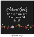 Take Note Designs - Address Labels (Snowflake Border on Black - Holiday)