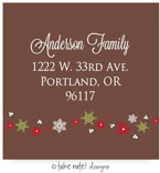 Take Note Designs - Address Labels (Snowflake Border on Brown - Holiday)