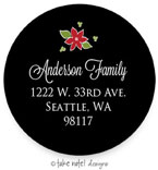 Take Note Designs - Address Labels (Poinsettia Black Frame - Holiday)