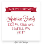 Take Note Designs - Address Labels (Simple Red Banner Christmas - Holiday)