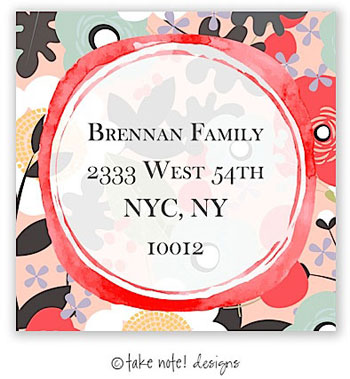 Take Note Designs - Address Labels (Watercolor Floral Frame - Holiday) Take Note Designs - Address Labels (Watercolor Floral Frame - Holiday)