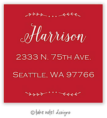 Take Note Designs - Address Labels (Simple Swags On Red - Holiday) Take Note Designs - Address Labels (Simple Swags On Red - Holiday)