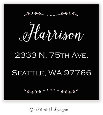 Take Note Designs - Address Labels (Simple Swags On Black - Holiday)