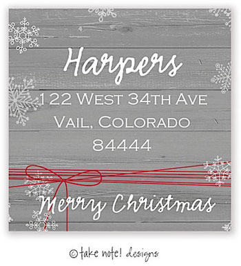 Take Note Designs - Address Labels (Rustic Red String - Holiday)