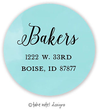 Take Note Designs - Address Labels (Blue Watercolor - Holiday)