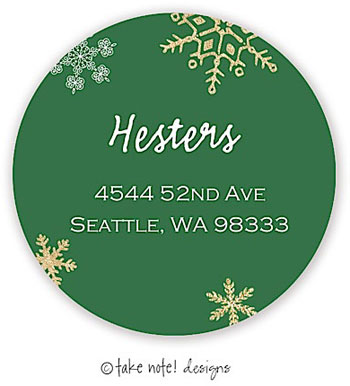 Take Note Designs - Address Labels (Sparkle Snowflakes Green - Holiday) Take Note Designs - Address Labels (Sparkle Snowflakes Green - Holiday)