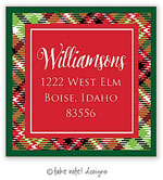 Take Note Designs - Address Labels (Christmas Plaid Green Border - Holiday)