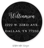 Take Note Designs - Address Labels (Black Damask - Holiday)