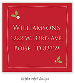 Take Note Designs - Address Labels (Tiny Christmas Bud On Red - Holiday)