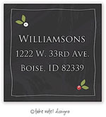 Take Note Designs - Address Labels (Tiny Christmas Bud On Black - Holiday)