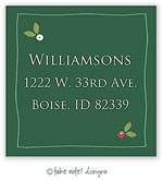 Take Note Designs - Address Labels (Tiny Christmas Bud On Green - Holiday)
