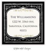 Take Note Designs - Address Labels (Vintage Christmas Banner Black - Holiday)