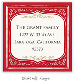 Take Note Designs - Address Labels (Vintage Christmas Banner Red - Holiday)