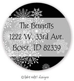 Take Note Designs - Address Labels (Christmas Snowflake Overlay Black - Holiday)