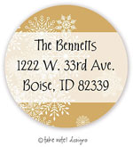 Take Note Designs - Address Labels (Christmas Snowflake Overlay Gold - Holiday)