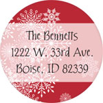 Take Note Designs - Address Labels (Christmas Snowflake Overlay Red - Holiday)