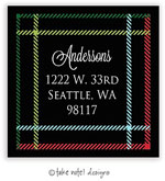 Take Note Designs - Address Labels (Christmas Plaid Black Border - Holiday)