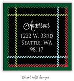 Take Note Designs - Address Labels (Christmas Plaid Green Border - Holiday)