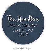 Take Note Designs - Address Labels (Navy Damask - Holiday)